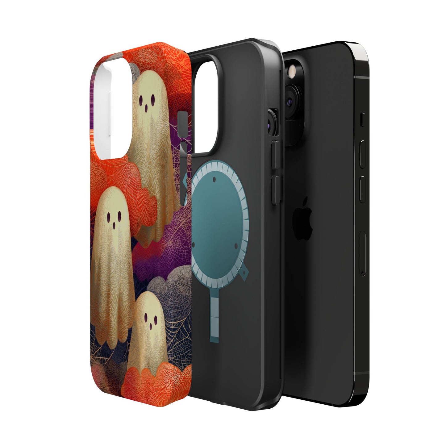Matte finish spooky ghost iPhone case layers