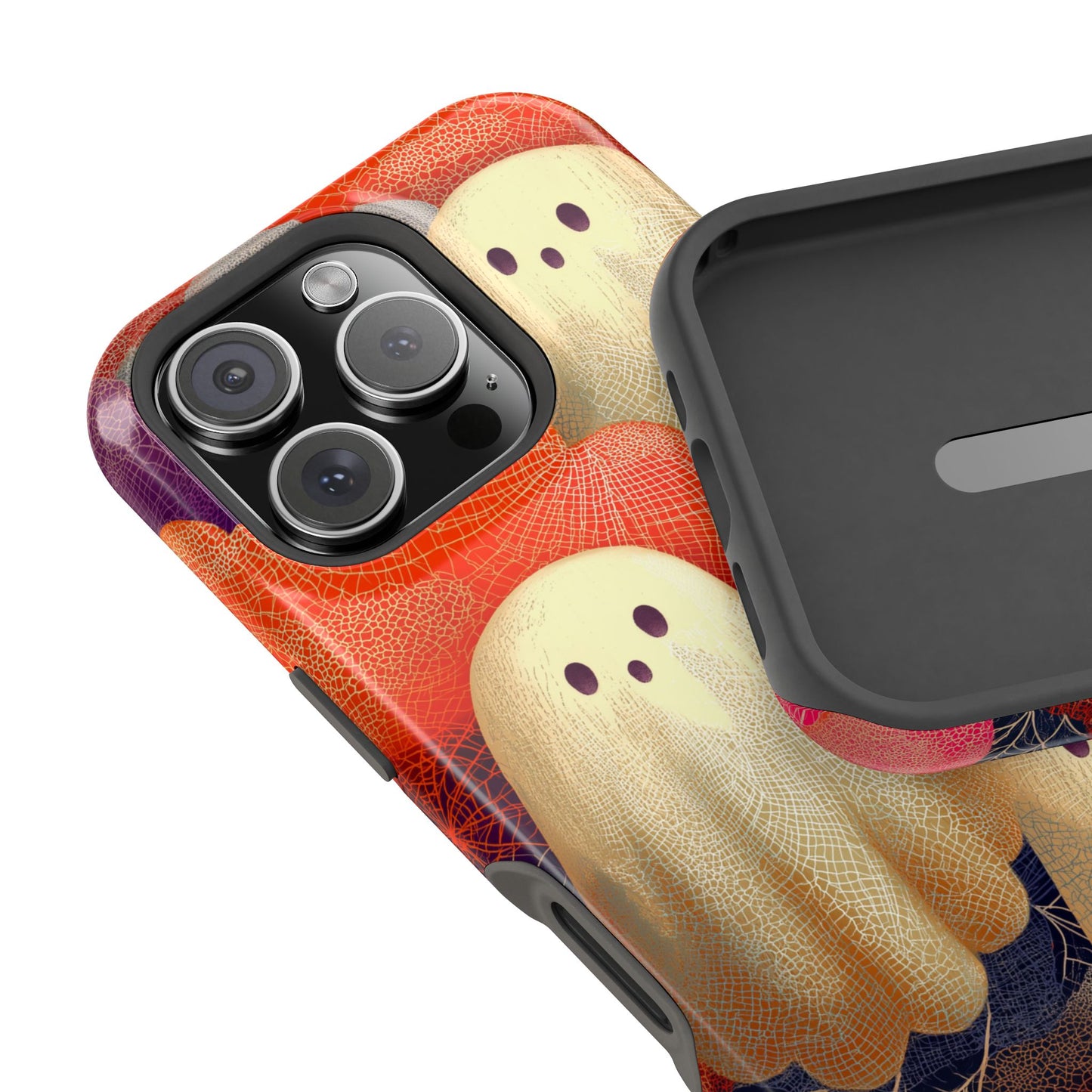 Cute creepy ghost iPhone case with vintage retro style