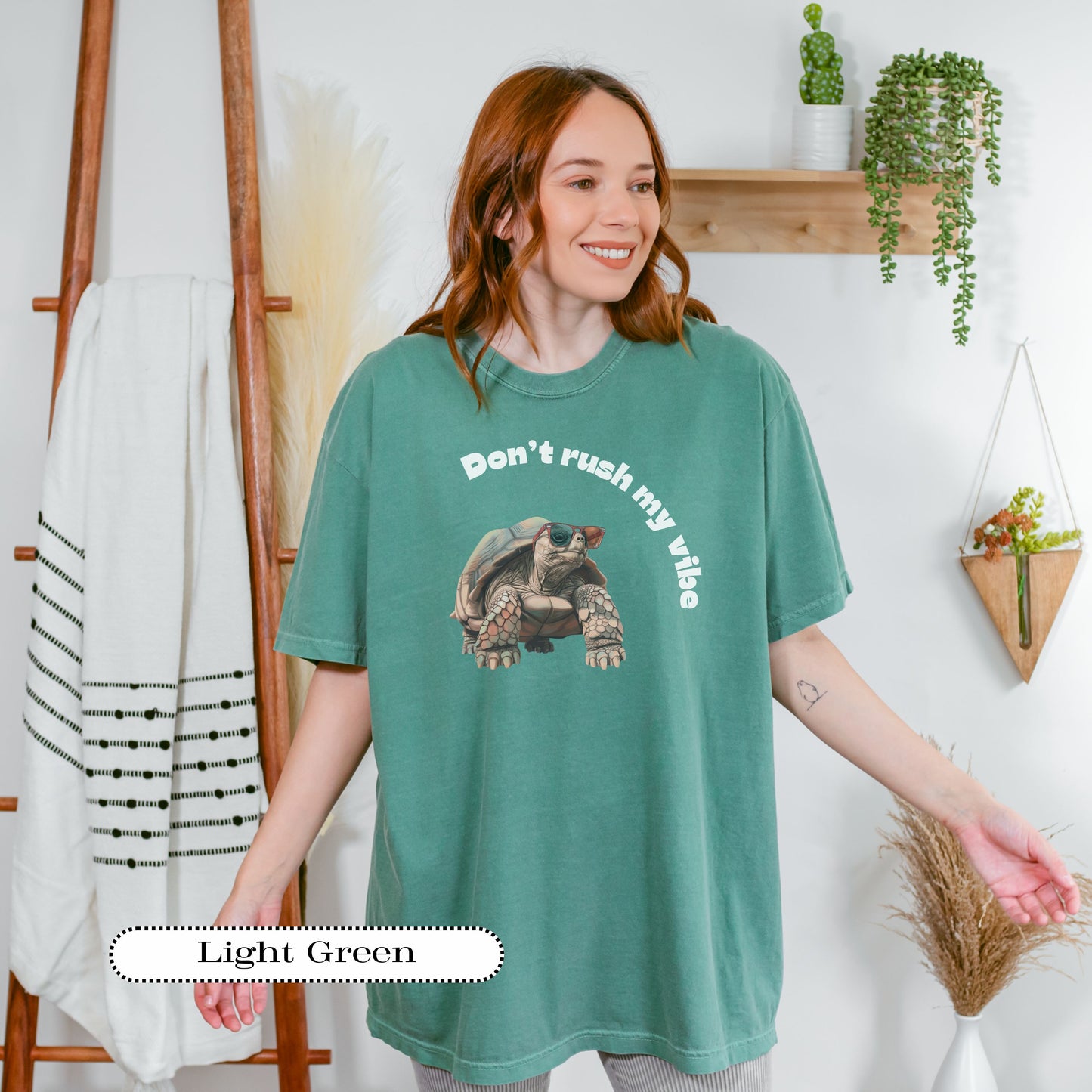 Don’t Rush My Vibe Shirt – Funny Turtle Tee – Retro Tortoise Graphic – Chill Animal Lover Comfort Colors® Tee