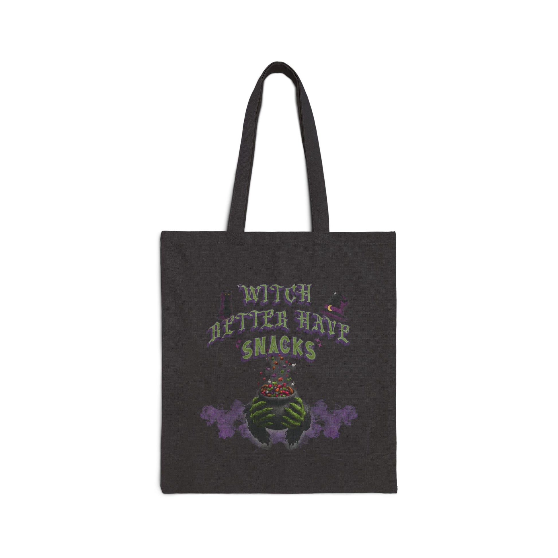 Witch humor tote bag perfect for carrying books, snacks, or groceries