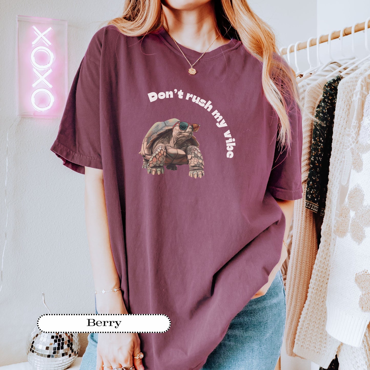 Don’t Rush My Vibe Shirt – Funny Turtle Tee – Retro Tortoise Graphic – Chill Animal Lover Comfort Colors® Tee