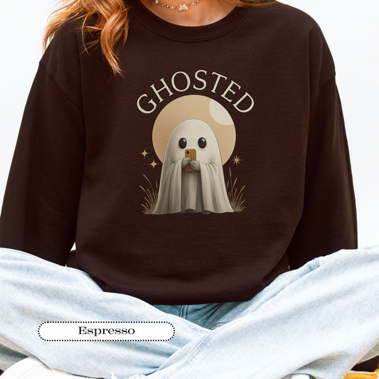 Ghosted Sweatshirt – Funny Dating Humor Crewneck, Halloween Cozy Pullover, Spooky Season Gift