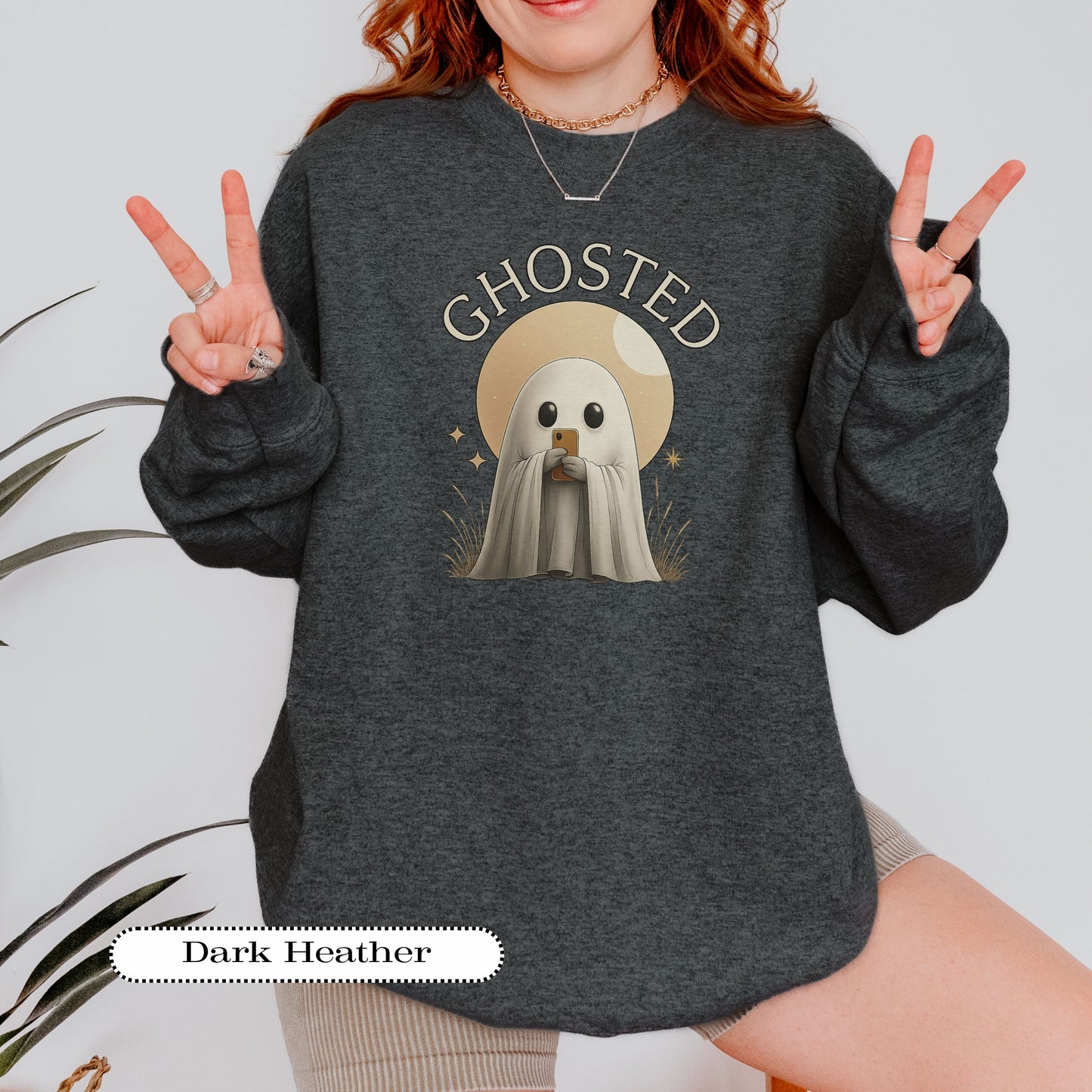 Ghosted Sweatshirt – Funny Dating Humor Crewneck, Halloween Cozy Pullover, Spooky Season Gift