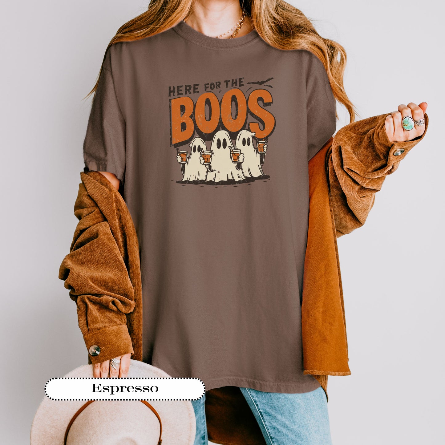 Funny drinking Halloween shirt, ghost party tee with cocktails and vintage lettering.