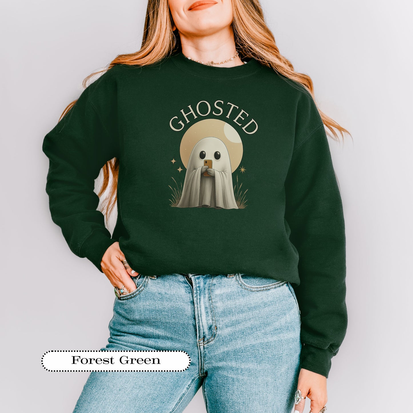 Ghosted Sweatshirt – Funny Dating Humor Crewneck, Halloween Cozy Pullover, Spooky Season Gift