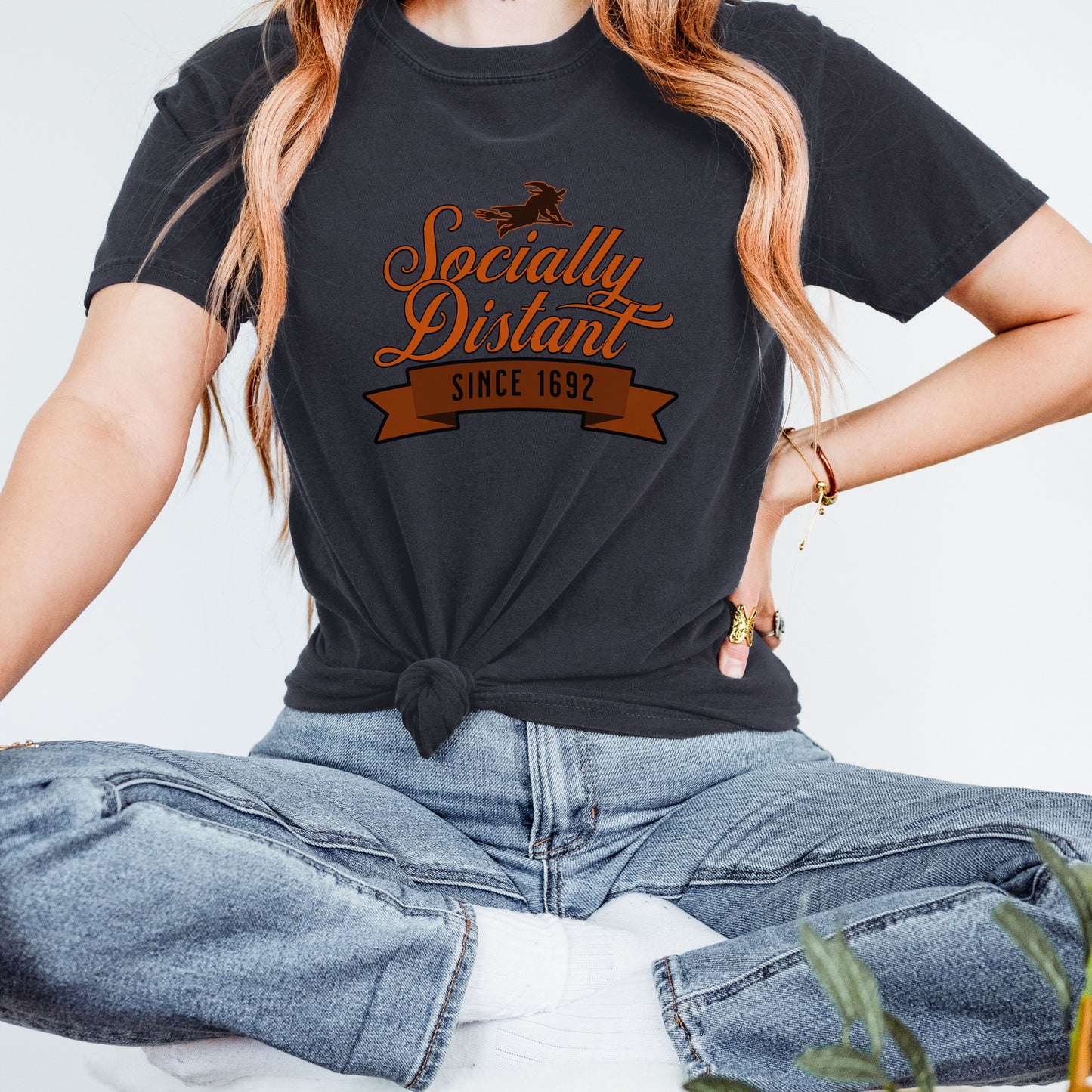 Socially Distant Since 1692 Comfort Colors® Tee – Witch Halloween Shirt, Salem Witch Graphic, Funny Sarcastic Gothic T-Shirt