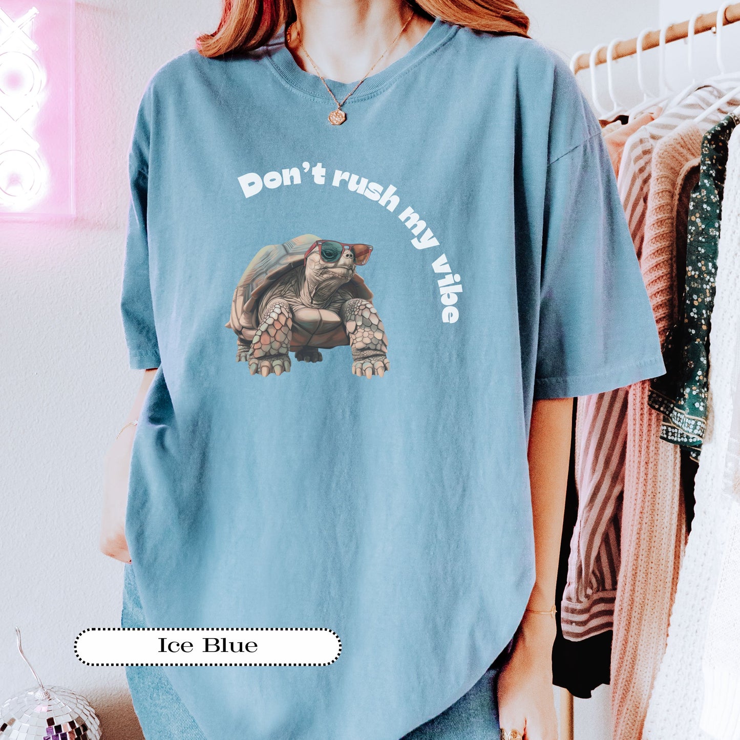 Don’t Rush My Vibe Shirt – Funny Turtle Tee – Retro Tortoise Graphic – Chill Animal Lover Comfort Colors® Tee