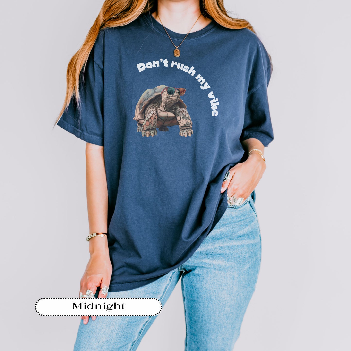 Don’t Rush My Vibe Shirt – Funny Turtle Tee – Retro Tortoise Graphic – Chill Animal Lover Comfort Colors® Tee