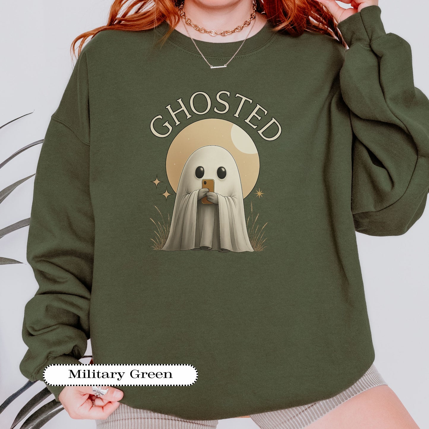 Ghosted Sweatshirt – Funny Dating Humor Crewneck, Halloween Cozy Pullover, Spooky Season Gift