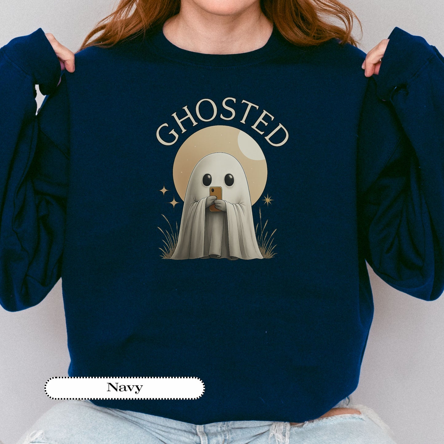 Ghosted Sweatshirt – Funny Dating Humor Crewneck, Halloween Cozy Pullover, Spooky Season Gift