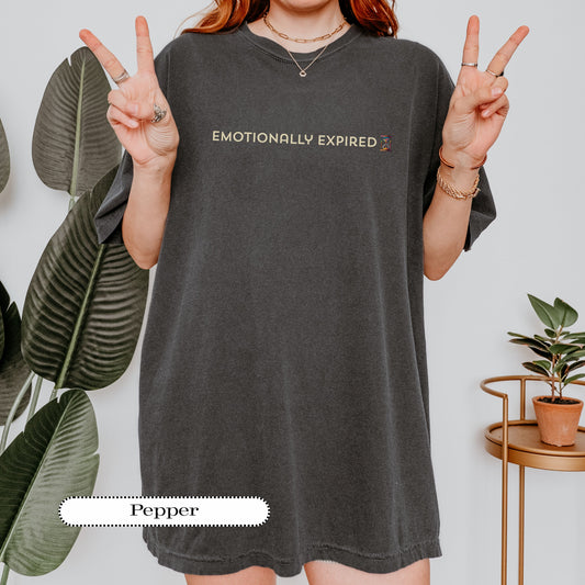 Emotionally Expired Tee – Funny Mental Health Shirt, Comfort Colors® Graphic Tee, Burnout Humor Gift
