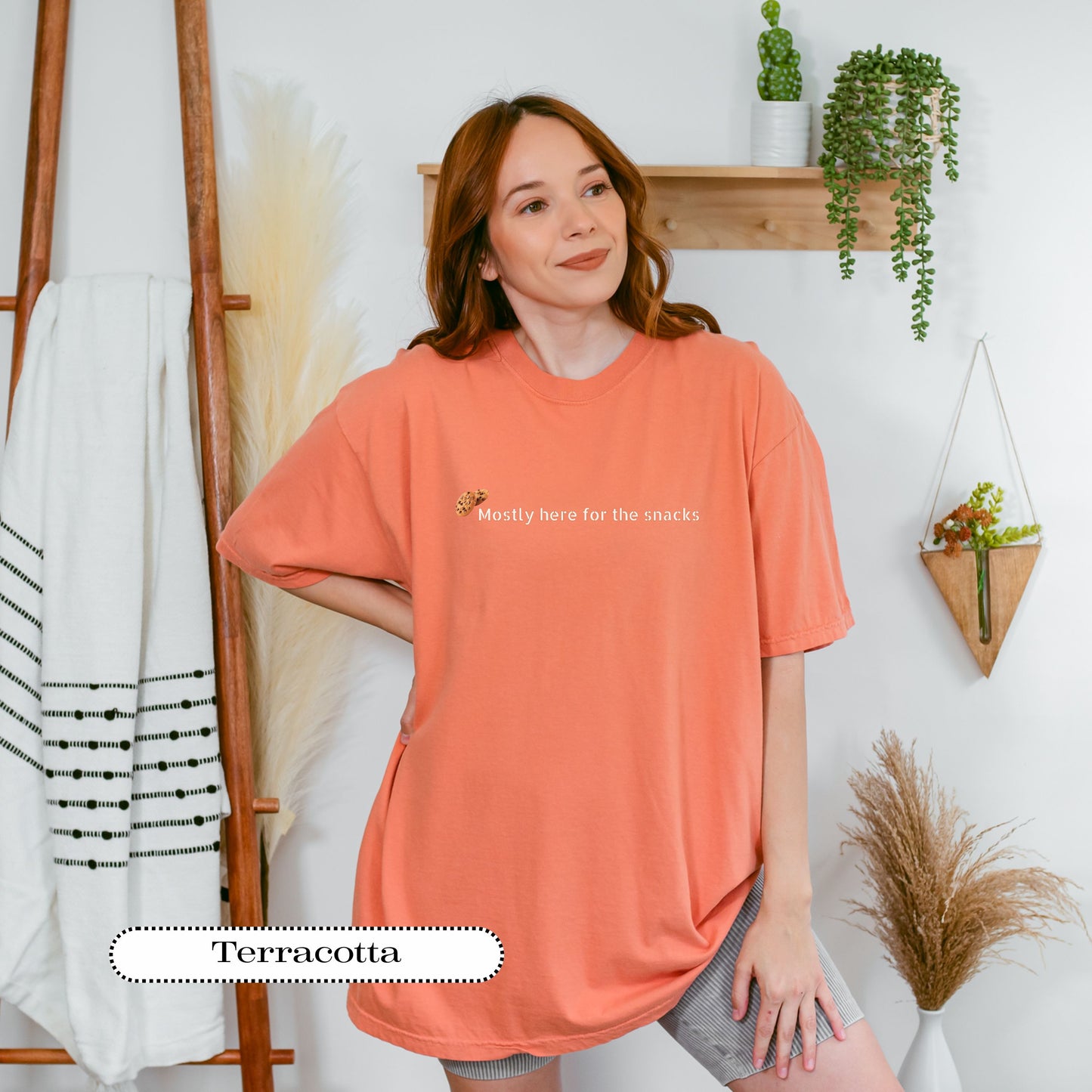 Mostly Here for the Snacks Tee – Funny Foodie Shirt, Comfort Colors® Graphic Tee, Snack Lover Humor